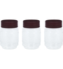 Varmora Store N Stack | Dry Storage Plastic Containers | Easy-Open Airtight Lid | Transparent Plastic Canisters | Set of 3- 750 ml each- Brown