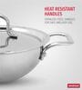 Storehaus Triply 22 cm Deep Kadai with Lid, Laser-Etched Scale, Broad Handles, Induction & Gas Ready