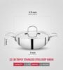 Storehaus Triply 22 cm Deep Kadai with Lid, Laser-Etched Scale, Broad Handles, Induction & Gas Ready