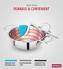 Storehaus Triply Stainless Steel 28 cm Deep Kadai with Lid, 4.2 L, Broad Handles, Induction & Gas Safe