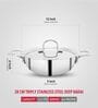 Storehaus Triply Stainless Steel 28 cm Deep Kadai with Lid, 4.2 L, Broad Handles, Induction & Gas Safe
