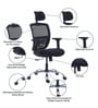 Storm Breathable Mesh Ergonomic Chair in Black Colour with headrest
