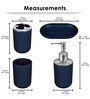 Dark Blue Plastic Counter Top Bathroom Accessories, Set of 4