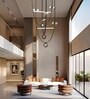 Strap 80W |Google & Alexa | Height Adjustable Modern LED Ceiling Chandelier | 3 Light Mode | Living Room, Dining, Bedroom, Hall, Hotels, Restaurant