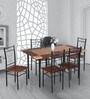 Stratus Metal 6 Seater Dining Set in Marble Finish