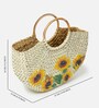Straw Bag | Small Tote | Basket Bags | Bamboo Tote | Beach Bags for Women | Half Moon Bag | White Handbag (Design 01)