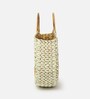 Straw Bag | Small Tote | Basket Bags | Bamboo Tote | Beach Bags for Women | Half Moon Bag | White Handbag (Design 01)