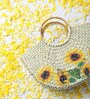 Straw Bag | Small Tote | Basket Bags | Bamboo Tote | Beach Bags for Women | Half Moon Bag | White Handbag (Design 01)
