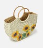 Straw Bag | Small Tote | Basket Bags | Bamboo Tote | Beach Bags for Women | Half Moon Bag | White Handbag (Design 01)