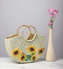Straw Bag | Small Tote | Basket Bags | Bamboo Tote | Beach Bags for Women | Half Moon Bag | White Handbag (Design 01)