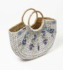 Straw Bag | Small Tote Bag | Basket Bag | Bamboo Tote | Beach Bags for Women | Boho Bag | Half Moon Bag | White Handbag