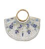 Straw Bag | Small Tote Bag | Basket Bag | Bamboo Tote | Beach Bags for Women | Boho Bag | Half Moon Bag | White Handbag