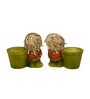 Straw Hat Turtle Flower Pot (Set of 2) Polyresin Figurine