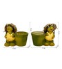 Straw Hat Turtle Flower Pot (Set of 2) Polyresin Figurine