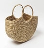 Straw Tote, Small Basket, Bamboo Beach Bag for Women, Boho Kauna Handbag, Half Moon