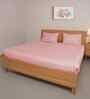 Strawberry Cream Step Design 300 TC 100% Cotton King Size Fitted Bed Sheet With 2 Pillow Covers
