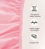 Strawberry Cream Step Design 300 TC 100% Cotton King Size Fitted Bed Sheet With 2 Pillow Covers