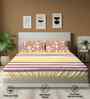 Streak Muddy Pink Floral 144 Tc Cotton Double Bedsheet With 2 Pillow Covers