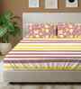 Streak Muddy Pink Floral 144 Tc Cotton Double Bedsheet With 2 Pillow Covers