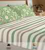 Streak Sage Green Floral 144 Tc Cotton Double Bedsheet With 2 Pillow Covers