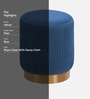 Streaked Velvet Pouffe In Blue Colour