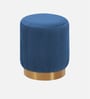 Streaked Velvet Pouffe In Blue Colour