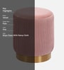 Streaked Velvet Pouffe In Pink Colour