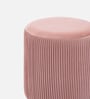 Streaked Velvet Pouffe In Pink Colour