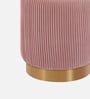Streaked Velvet Pouffe In Pink Colour