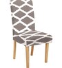 Grey Stretchable Printed Polyester Chair Cover