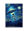 Stretched Canvas painting Astronaut UFO Space Graffiti Wall Art Home Decor