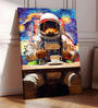 Stretched Canvas Painting Astronaut with Coffee Graffiti Wall Art Home Decor