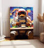 Stretched Canvas Painting Astronaut with Coffee Graffiti Wall Art Home Decor