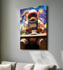 Stretched Canvas Painting Astronaut with Coffee Graffiti Wall Art Home Decor