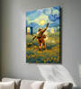 Stretched Canvas painting Space Astronaut Graffiti Floral Wall Art Home Decor