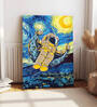 Stretched Canvas Painting Space Astronaut on Moon Graffiti Wall Art Home Decor