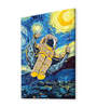 Stretched Canvas Painting Space Astronaut on Moon Graffiti Wall Art Home Decor