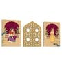 Stretched Canvas Wall Art Painting, Mughal Emperor Shahjahan with Queen (Set of 3, 12x16 Inch)