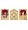 Stretched Canvas Wall Art Painting, Mughal Emperor Shahjahan with Queen (Set of 3, 12x16 Inch)