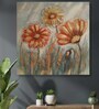 Stretched On Wood Orange Synthetic Wood Framed Oil Painting