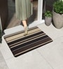 Stripe Black PVC 16x24 Inches Anti Skid Door Mat