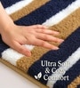 Stripe Blue Microfiber 16x24 Inches Super Soft Bath Mat