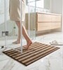 Stripe Blue Polyester Bath Mat