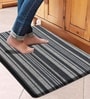 Stripe Blue PVC 18x30 Inches Anti Skid Door Mat