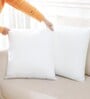 White Stripe Cushion Filler 16x16 Inch Pack of 2