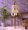 Porco White Glass Shade Tripod Floor Lamp With Metal Base