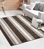 Brown Stripe Microfiber 5X7 Ft Carpet