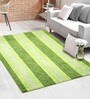 Green Stripe Microfiber 5X7 Ft Carpet