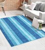 Blue Stripe Microfiber 4X6 Ft Carpet