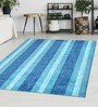 Blue Stripe Microfiber 5X7 Ft Carpet